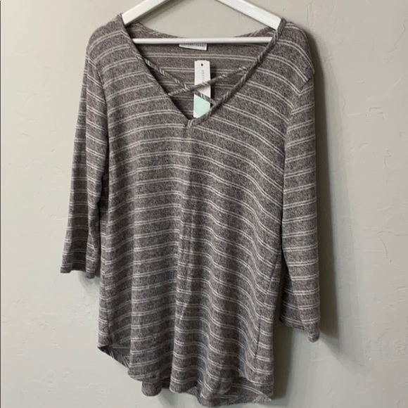 Emory Park dulce3/4 sleeve hacci knit top XL. NWT - Picture 4 of 10